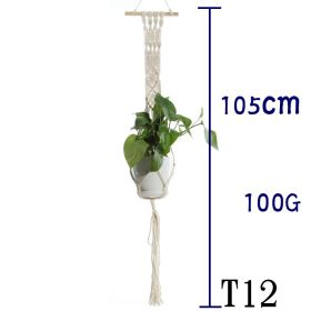 Beige Cotton Rope Plant Hanger Net Bag, Indoor Flower Pot Hanging Basket Sling for Home and Balcony Décor (Option: 26 Style)
