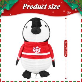Christmas Brown Bear and Penguin Decoration with Retractable Luminous 3D Strip Light for Festive Home Décor (Option: Penguin)
