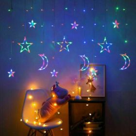 LED Fairy Star Curtain Lights for Windows, Indoor Decorative String Lighting for Christmas & Parties (Option: 30x24x5)