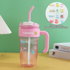 DH-037 Mark Handle Cup, Reusable Drink Mug with Comfortable Grip for Hot & Cold Beverages (Color: Pink)