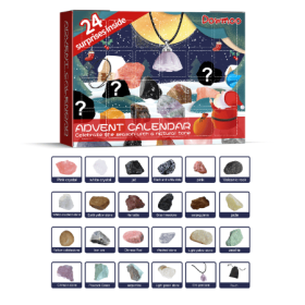 Dowmoo Christmas Advent Calendar Mineral Blind Box, 24-Box Countdown Gift with Mystery Mineral Toys for Holiday Fun (Option: 1Pcs)