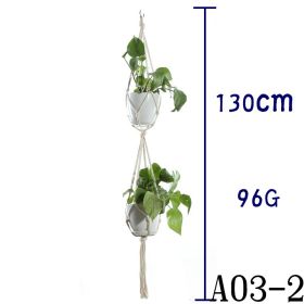 Beige Cotton Rope Plant Hanger Net Bag, Indoor Flower Pot Hanging Basket Sling for Home and Balcony Décor (Option: 22 Style)