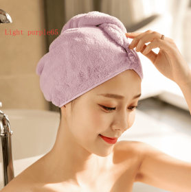 Women’s Hair Dryer Cap Towel, Absorbent Quick-Dry Hair Wrap for Reducing Frizz and Heat Damage After Shower (Option: 5pcs Light purple65)