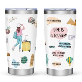 20oz Car Travel Cup with Lid, Reusable Drink Tumbler for Hot & Cold Beverages (Option: Style21)