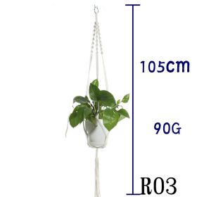 Beige Cotton Rope Plant Hanger Net Bag, Indoor Flower Pot Hanging Basket Sling for Home and Balcony Décor (Option: 24 Style)