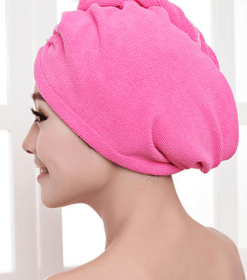 Women’s Hair Dryer Cap Towel, Absorbent Quick-Dry Hair Wrap for Reducing Frizz and Heat Damage After Shower (Option: Rose Red)