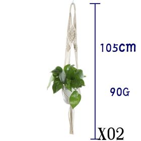Beige Cotton Rope Plant Hanger Net Bag, Indoor Flower Pot Hanging Basket Sling for Home and Balcony Décor (Option: 11 Style)