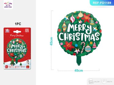 18-Inch Christmas Foil Balloon with Santa Claus and Snowman Design, Circular Aluminum Party Balloon (1 Piece) (Option: B)