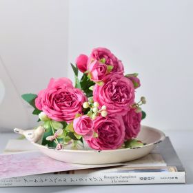 Korean-Style Handheld Flower Bouquet, Elegant Wedding and Home Decorative Bouquet for Photos, Gifts, and Display (Option: Rose Red)