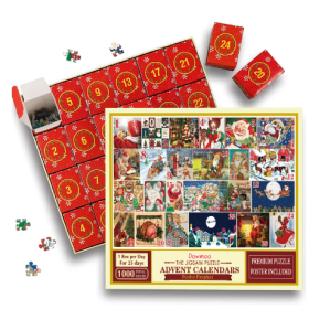 Dowmoo Jigsaw Puzzle Advent Calendar, Holiday Countdown Puzzle Set with Daily Pieces for Christmas Fun and Gifting (Option: Boxed-2PCS)