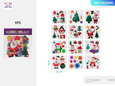 Christmas Jelly Sticker Mix, Assorted Gel Stickers for Holiday Crafts, Decorations, and Stocking Stuffers (Option: 20.5X20CM)