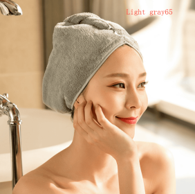 Women’s Hair Dryer Cap Towel, Absorbent Quick-Dry Hair Wrap for Reducing Frizz and Heat Damage After Shower (Option: 3pcs Light gray65)