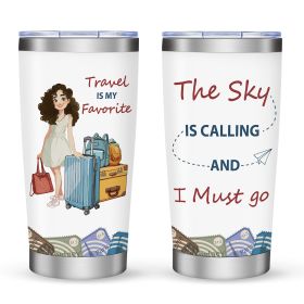 20oz Car Travel Cup with Lid, Reusable Drink Tumbler for Hot & Cold Beverages (Option: Style22)