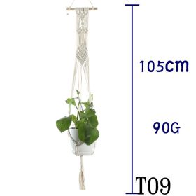 Beige Cotton Rope Plant Hanger Net Bag, Indoor Flower Pot Hanging Basket Sling for Home and Balcony Décor (Option: 23 Style)