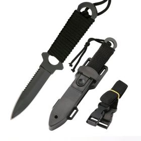 Durable Outdoor Knife with Sharp Blade and Sturdy Handle for Camping, Hiking and Adventure Use (Option: Black tip)