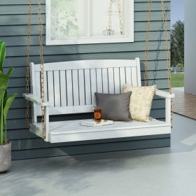 Tambora Outdoor Porch Swing Chair for Patio, Garden & Backyard Relaxation (Color: White)