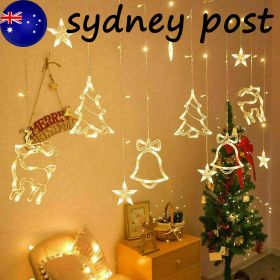 LED Fairy Star Curtain Lights for Windows, Indoor Decorative String Lighting for Christmas & Parties (Option: 30x22x8)