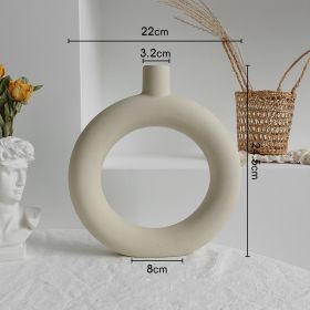 Minimalist Ceramic Vase for Dry Flower Arrangements, Simplicity Home Décor Art Vase for Living Room Display (Option: M)