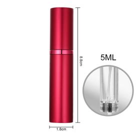 Refillable Travel Perfume Atomizer Spray Bottle for Portable Fragrance Storage and Sampling (Option: 5ML China Red)