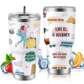 30oz Car Travel Cup with Lid, Reusable Drink Tumbler for Hot & Cold Beverages (Option: Style36)
