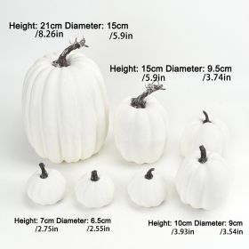 Simulated Pumpkin Decoration, Realistic Faux Pumpkin for Fall Harvest, Halloween, and Seasonal Home Décor (Color: White)