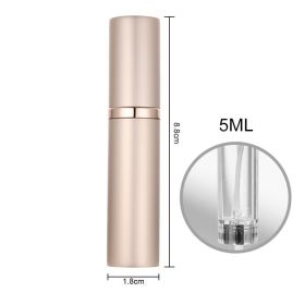 Refillable Travel Perfume Atomizer Spray Bottle for Portable Fragrance Storage and Sampling (Option: 5ML Champagne Gold)