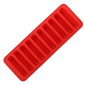 10-Slot Rectangular Ice & Chocolate Mold – Silicone Tray for Candy, Biscuit, or Cake Bites (Color: Red)