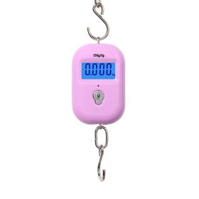 50kg/5g Digital Hanging Luggage Scale – Portable Precision Hook Scale for Travel, Fishing, Cargo, and Home Use (Color: Pink)