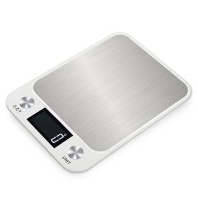 Digital Kitchen Scale – 10kg Capacity, Stainless Steel Food Weighing Scale with LCD Display, 1g Precision (Ships From: China, Color: 10kg-white)
