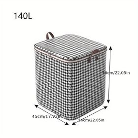 Foldable Fabric Storage Bag – Large Waterproof Organizer for Clothes & Quilts (Color: Houndstooth, size: 22.05*17.72*22.05inch)