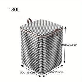 Foldable Fabric Storage Bag – Large Waterproof Organizer for Clothes & Quilts (Color: Houndstooth, size: 19.69*19.69*27.56inch)