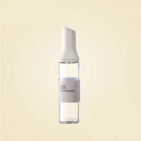 500ml Oil & Vinegar Dispenser – Auto-Open, Leak-Proof Glass Bottle for Kitchen Use (Color: Light Grey)