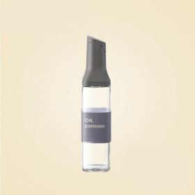 500ml Oil & Vinegar Dispenser – Auto-Open, Leak-Proof Glass Bottle for Kitchen Use (Color: Dark Gray)