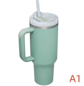 40oz Stainless Steel Travel Tumbler with Handle, Logo, Lid & Straw – Insulated Thermos Mug for Car, Outdoor, Beer & Water (Capacity: 1200ml, Color: A1)