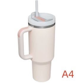 40oz Stainless Steel Travel Tumbler with Handle, Logo, Lid & Straw – Insulated Thermos Mug for Car, Outdoor, Beer & Water (Capacity: 1200ml, Color: A4)