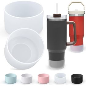 2-Pack Silicone Bottle Bottom Sleeve – Protective Boot for Water Bottles (Color: White)