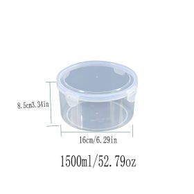 Airtight Plastic Storage Bowls – Microwave & Fridge Safe Food Containers (Set of 1 or 4) (size: Round 1500ml)