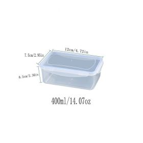 Airtight Plastic Storage Bowls – Microwave & Fridge Safe Food Containers (Set of 1 or 4) (size: Rectangular 400ml)
