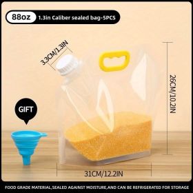 5pcs Reusable Foldable Food Storage Bags with Lids – Clear, Large-Capacity, Moisture-Proof Sealable Containers (Capacity: 2.5 Liters (5 Packs))