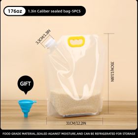 5pcs Reusable Foldable Food Storage Bags with Lids – Clear, Large-Capacity, Moisture-Proof Sealable Containers (Capacity: 5 Liters (5 Packs))