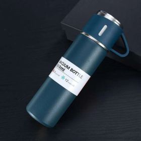 Stainless Steel Insulated Travel Mug with Gift Box – Double Wall Leakproof Thermal Bottle for Hot & Cold Beverages (Color: Blue Single Cup)