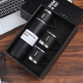 Stainless Steel Insulated Travel Mug with Gift Box – Double Wall Leakproof Thermal Bottle for Hot & Cold Beverages (Color: Black + Gift Box + 2 Cup Covers)