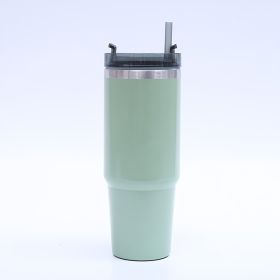 Stainless Steel Vacuum Insulated Mug with Straw, Reusable Tumbler for Home, Office, or Car Use (Color: Green)