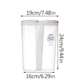BPA-Free Cereal Storage Container with Lid – Large Airtight Food Storage Box with Compartment for Kitchen Pantry (size: 2 Grid-84.5oz)