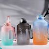 YCALLEY Large Capacity Sports Water Bottle with Time Marker & Straw – 1.5L / 2.3L / 3.8L Hydration Bottle for Fitness & Outdoor