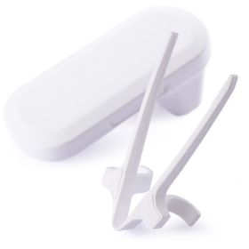 Finger Chopsticks Snack Tool with Ring Holder and Case, Fun Hands-Free Eating Assistant Keeps Fingers Clean (Color: 1 pcs with case W)