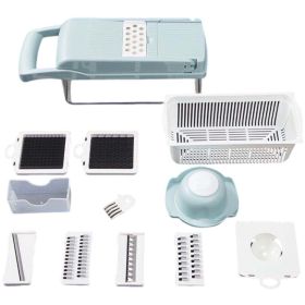 Multi-Function Vegetable Dicer and Grater – Manual Kitchen Tool for Cutting, Slicing, and Shredding Potatoes & Vegetables (Color: Blue)