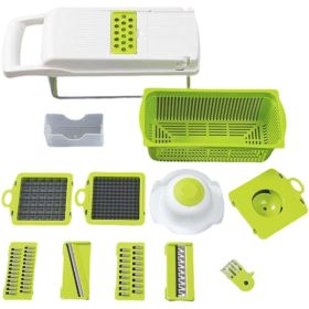 Multi-Function Vegetable Dicer and Grater – Manual Kitchen Tool for Cutting, Slicing, and Shredding Potatoes & Vegetables (Color: White)