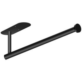 Adhesive Stainless Steel Paper Towel Holder – Under Cabinet or Wall Mount for Kitchen & Bathroom (Color: Black)