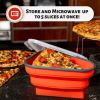 Silicone Foldable Pizza Slice Storage Box – Reusable Triangular Takeaway Container with Lid for Leftovers